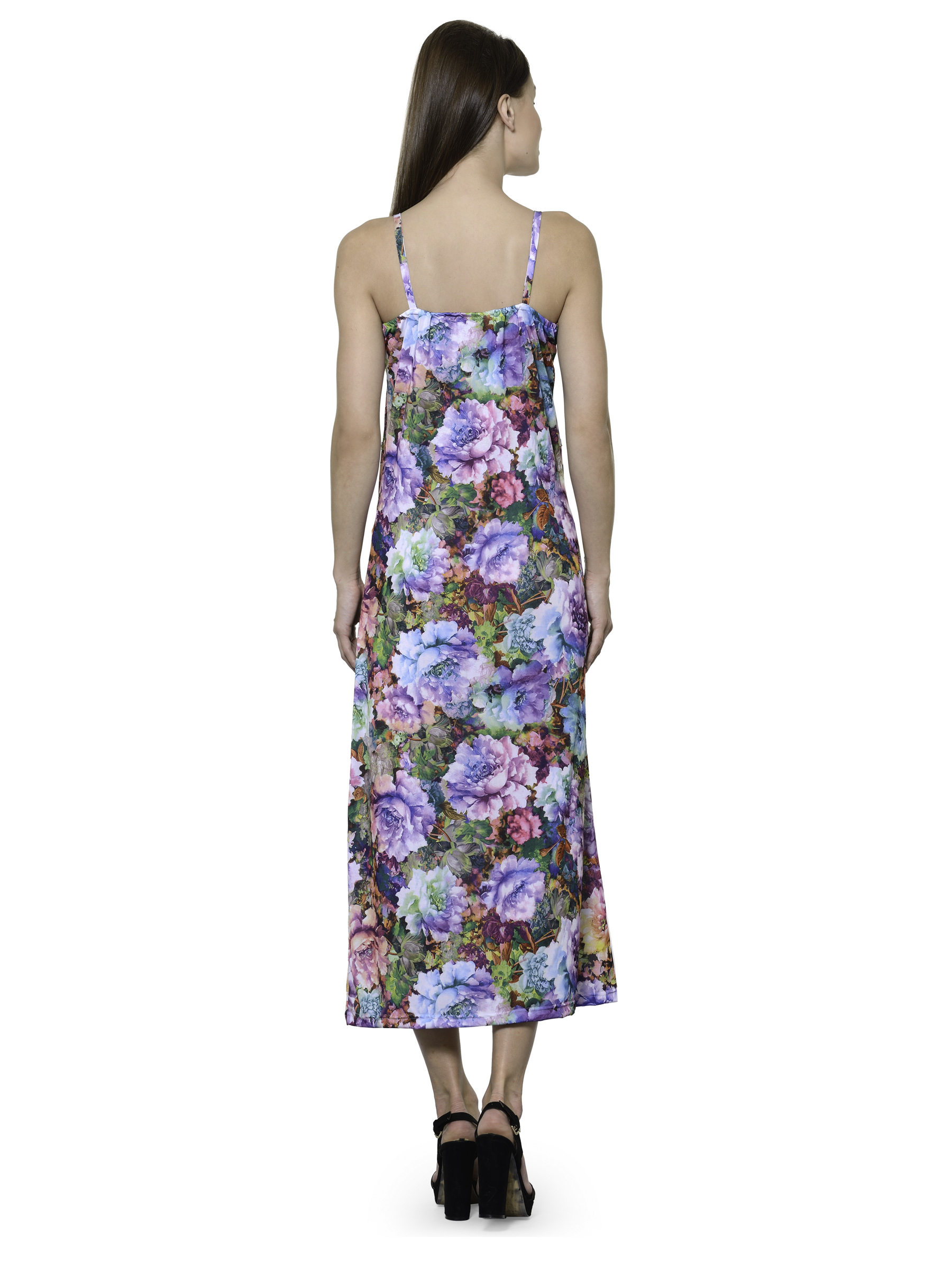 Spagetti style printed maxi dress